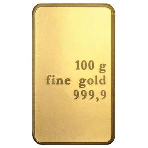 100g Gold Bar, various manufacturers