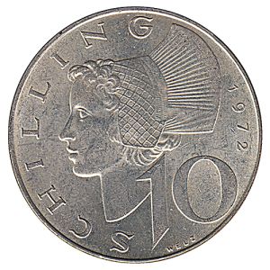 10 Schilling Silver Coin 1957 - 1973