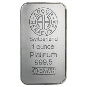 1 oz Platinum Bar Argor Heraeus