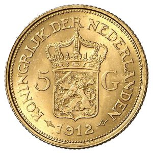 5 Gulden Gold Coin Wilhelmina