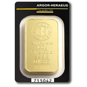 100g Gold Bar Argor Heraeus