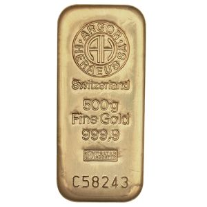 500g Gold Bar Argor Heraeus