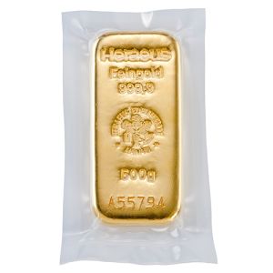 500g Gold Bar Heraeus