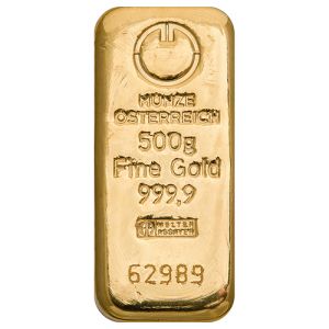 500g Gold Bar Austrian Mint