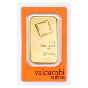 50g Gold Bar Valcambi