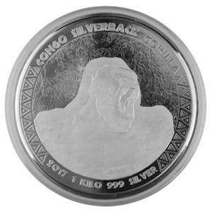1 kg Silver Coin Congo-Gorilla