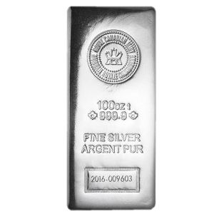 100 oz Silver Bar Royal Canadian Mint